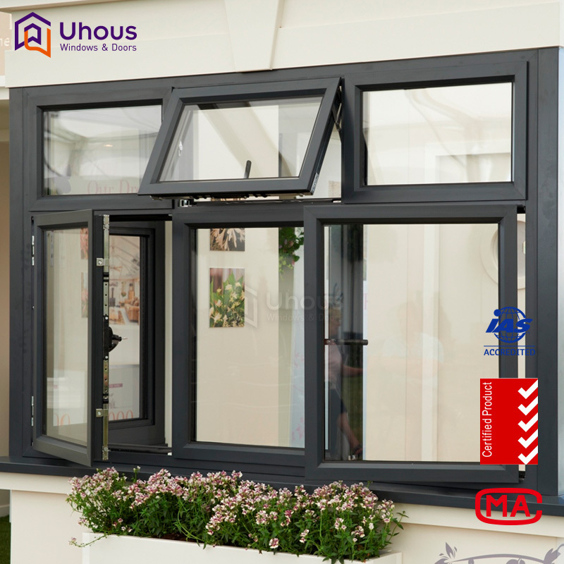 Customized aluminum windows and doors factory double tempered glass casement window aluminium casement windows