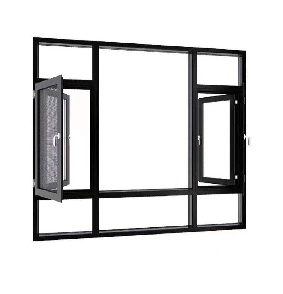 Customized aluminum windows and doors factory double tempered glass casement window aluminium casement windows