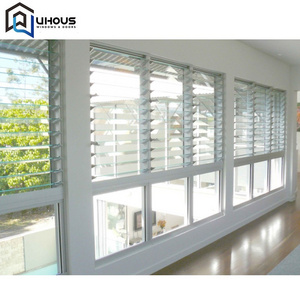 Modern Design Aluminum Louver Shutters Secure Horizontal Glass Shutter Windows for Living Room High Quality from China