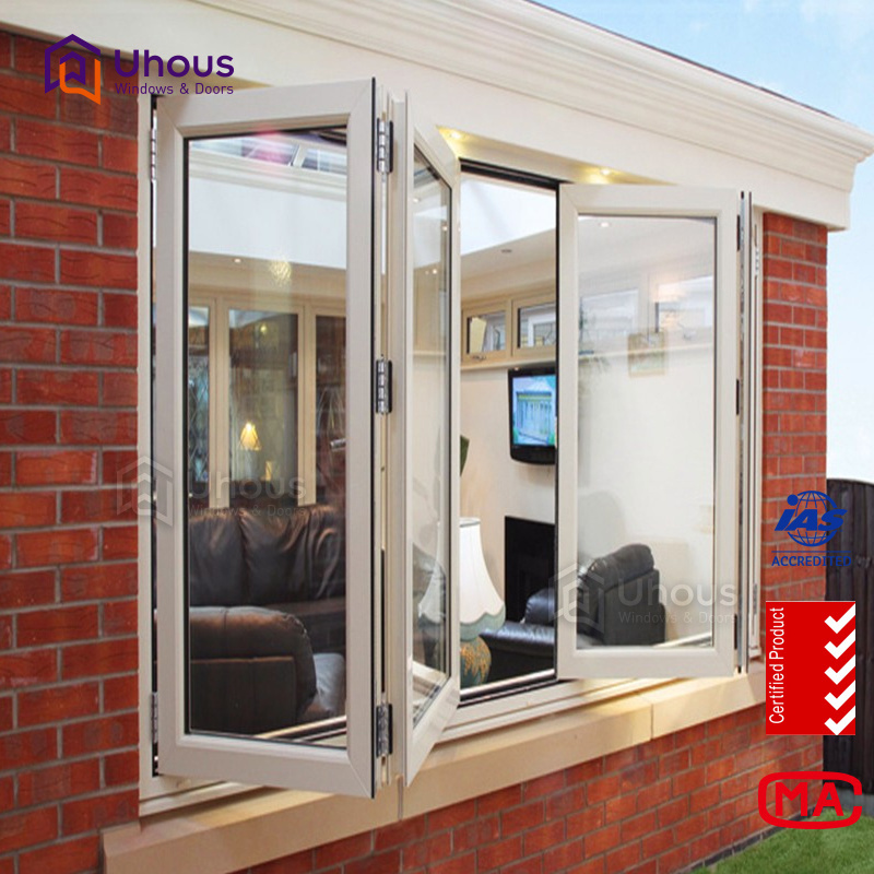 aluminium frames double glass accordion window cost