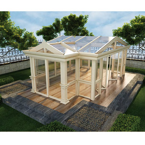 Conservatory Sunroom Sets Prefabricated Glass Sale Black Gold Top Fashionable Customized Steel Frame Style glass Room