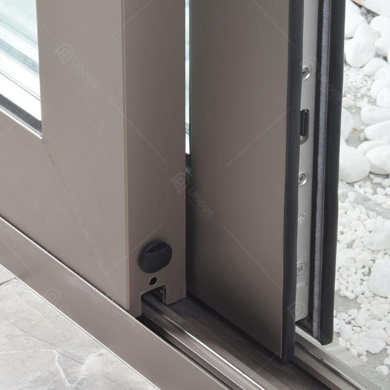 High quality aluminum tempered  glass soundproof exterior sliding door