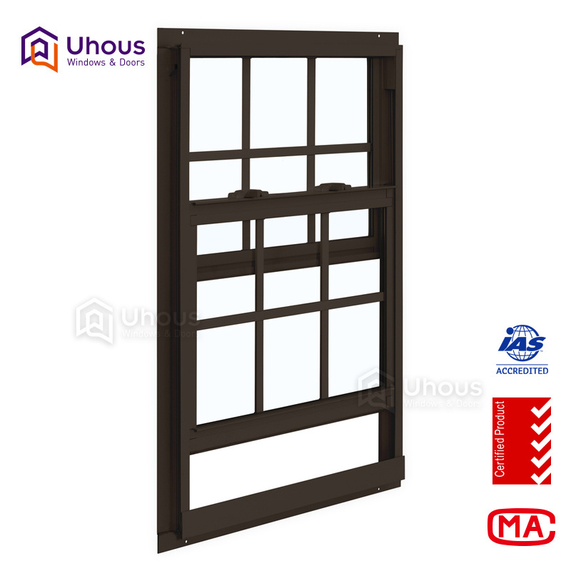 Latest Design Aluminum Up Down Sliding WindowSound Proof Energy Effective Hung Windows Double Glass  Hung Window