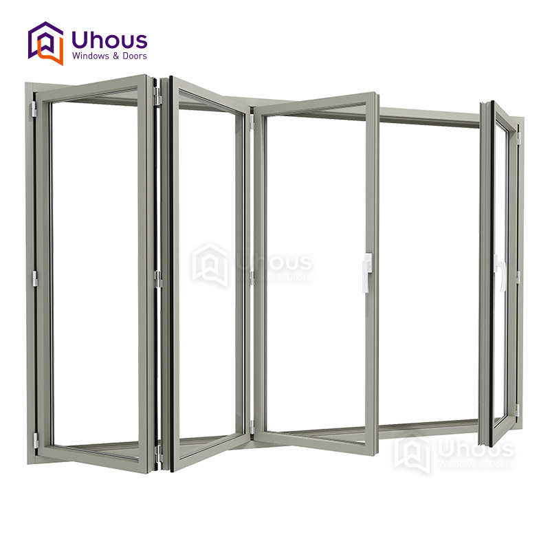 Modern design double glass folding window accordion windows cost