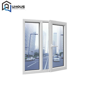 French Style Design Plastic UPVC Windows Double Glazed PVC Casement Window With Mosquito Net