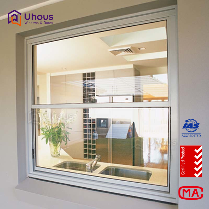 Latest Design Aluminum Up Down Sliding WindowSound Proof Energy Effective Hung Windows Double Glass  Hung Window