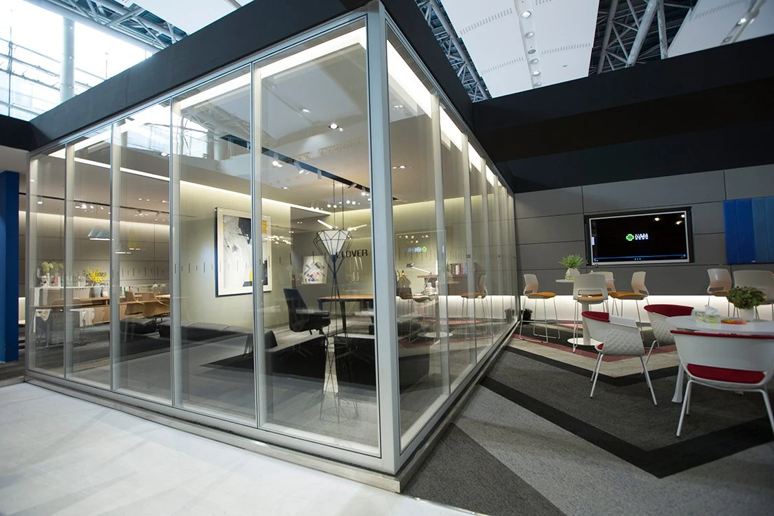 Latest Office Modular Glass Cubicle Clear Glass Partition Wall