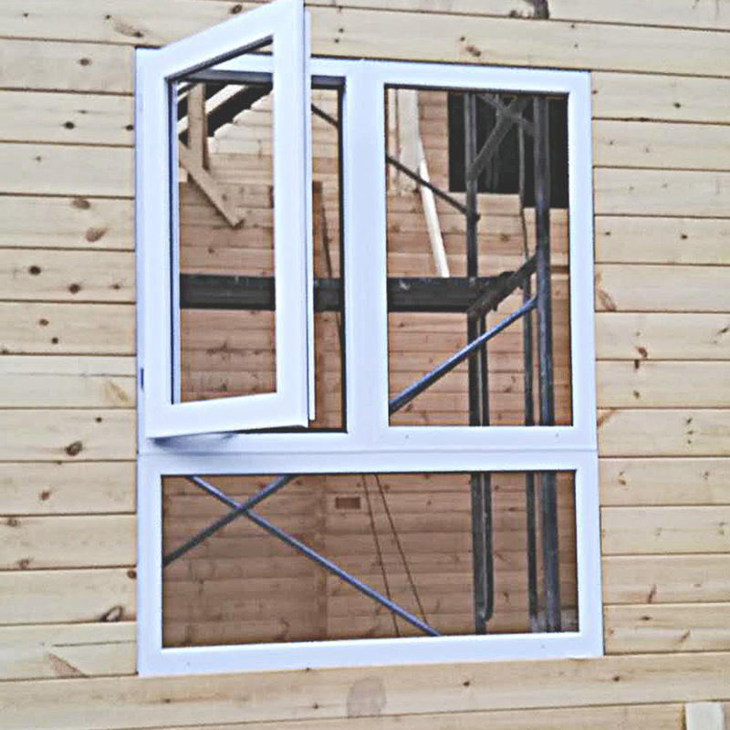 French Style Design Plastic UPVC Windows Double Glazed PVC Casement Window With Mosquito Net