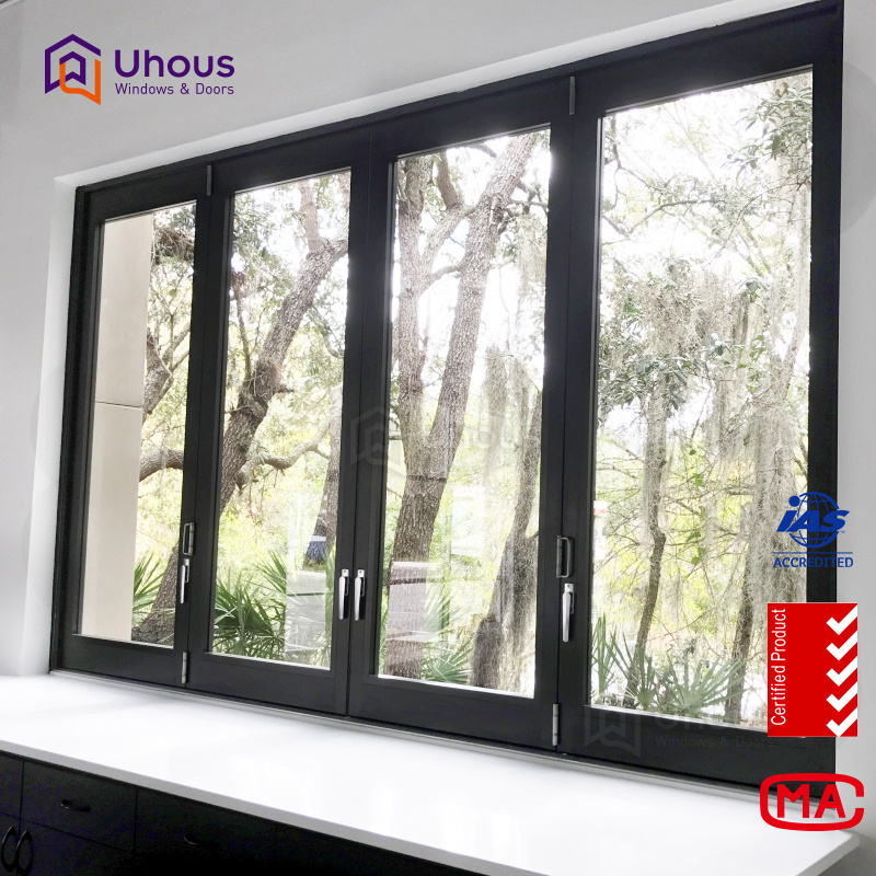 aluminium frames double glass accordion window cost