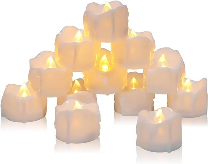 Hot Sale LED Flickering Flameless Tear Wave Tealight Candles Small Candle Tea Lights with Timer Operate For Wedding Party