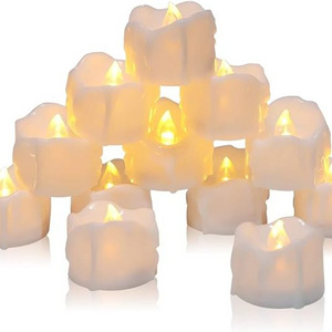 Hot Sale LED Flickering Flameless Tear Wave Tealight Candles Small Candle Tea Lights with Timer Operate For Wedding Party