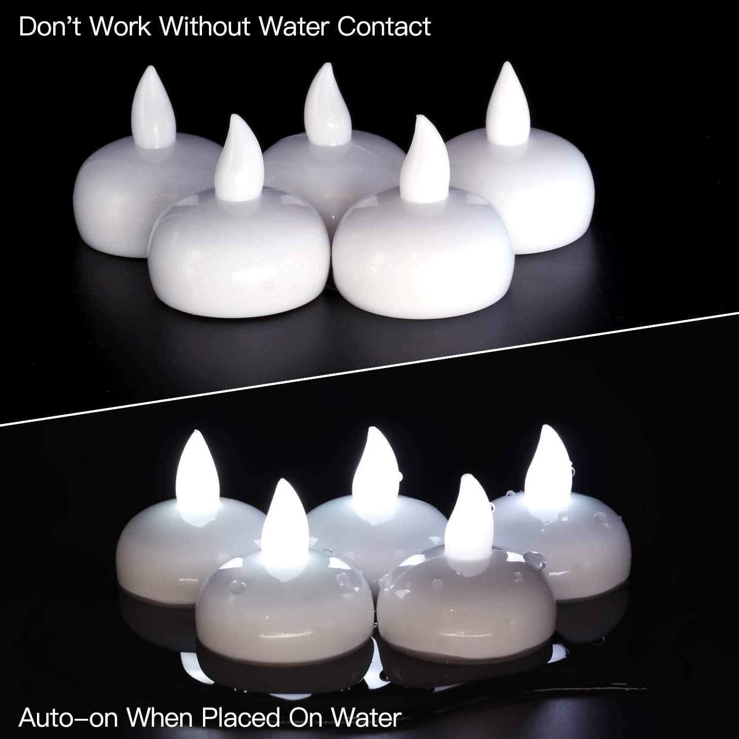 Wholesale Water Activated LED Tea Light Warm Yellow Flameless Floating LED Candle