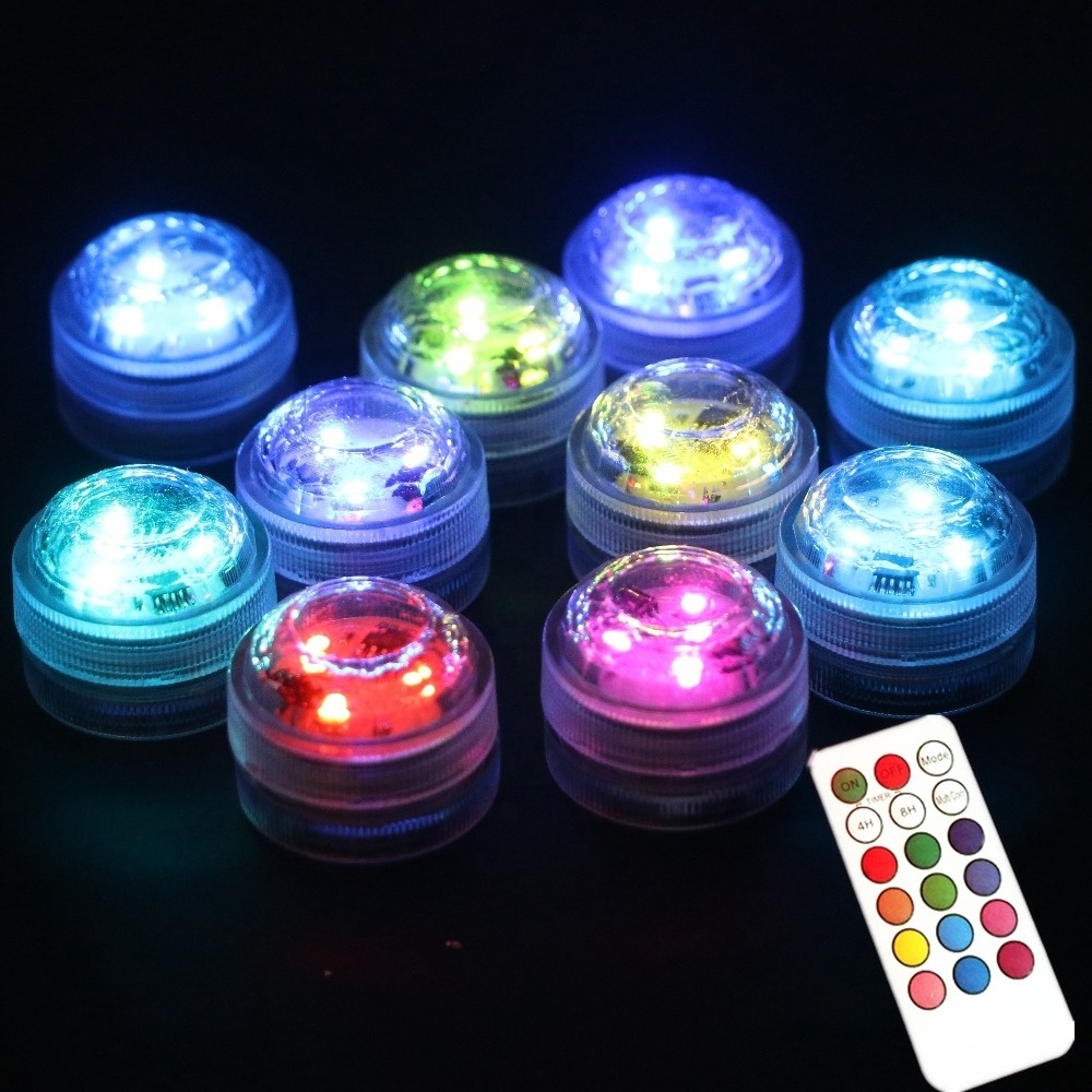 Promotion LED Mini Remote Control Waterproof Submersible Light for Vase Wedding Decoration