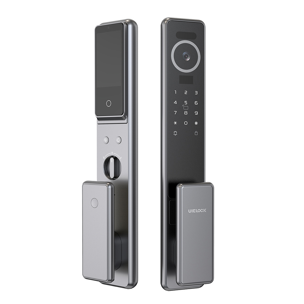 tuya automatic biometric lock rfid IC cardf Wifi APP combination 3D face fingerprint smart door lock with camera