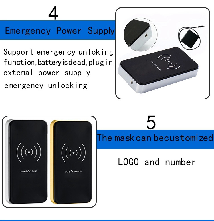 High Security Cabinet Door Lock Gym Spa Magnetic Panel Latch Card RFID Cabinet Locker Lock With Free Bracelet