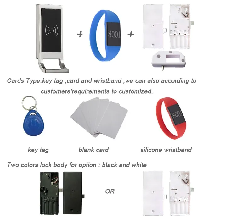 Electronic Key Card Lockers Lock For Safe Cabinet Storage Box With Smart Bracelets