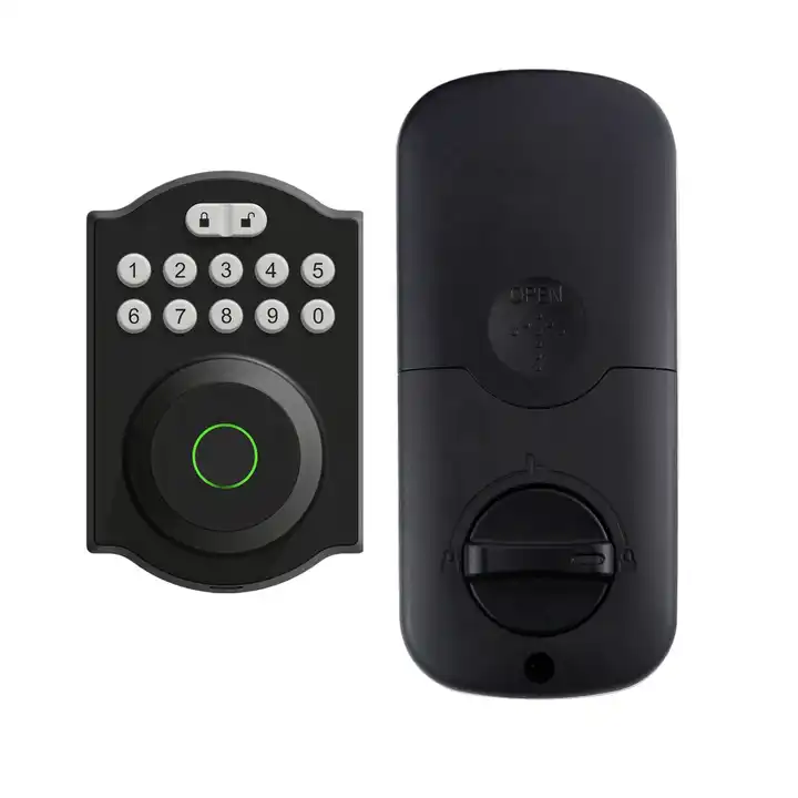 Smart Front Door Set-with 2 Lever Handles-Electronic Keypad Code Deadbolt  fingerprint door lock