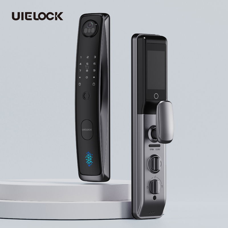 UIELOCK 2024 New Design Smart Home Safety Cat Eyes Camera View Tuya Fingerprint Digital Door Lock