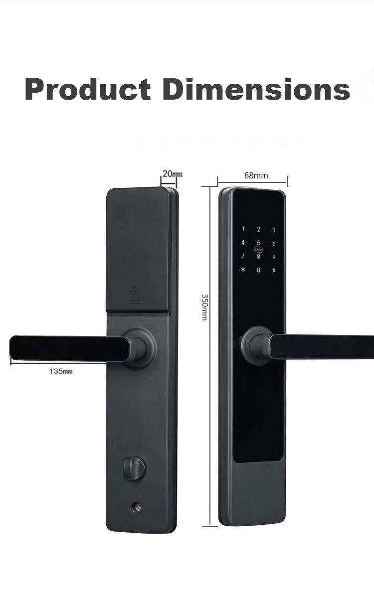 Touch Screen electronic Handle Home Locker Hotel System Smart front office Door Lock