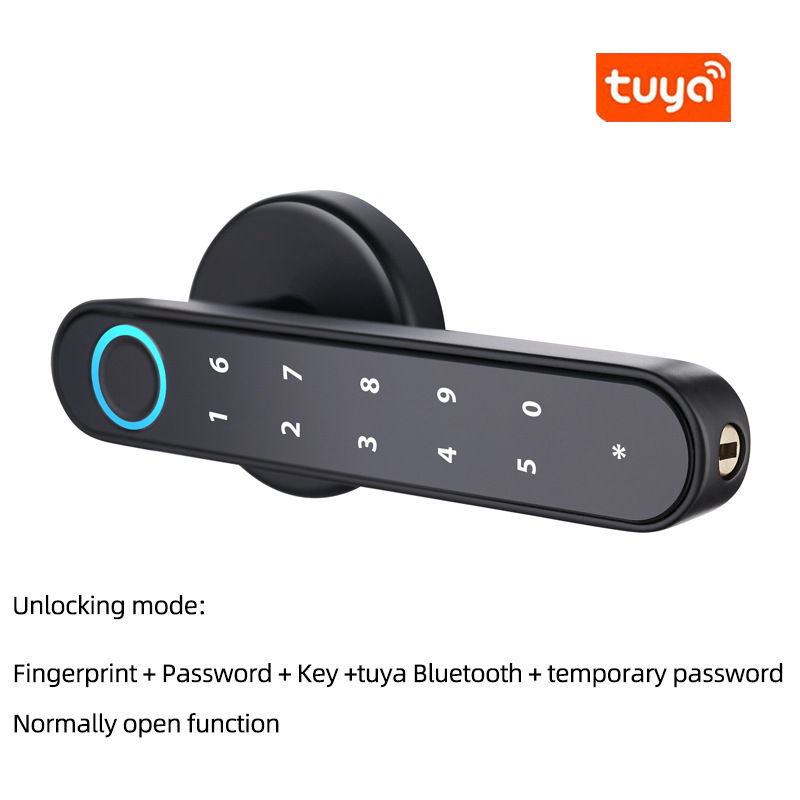 Bedroom Door Smart Lock USB Rechargeable Tuya APP Wifi Fingerprint Lock Password Biometric Keyless Security Door Lock