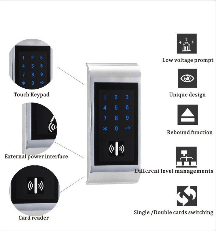 Gym Smart Security Digital Keyless Electronic Battery Proximity RFID Card Password Pin code Locker Lock For Cabinet