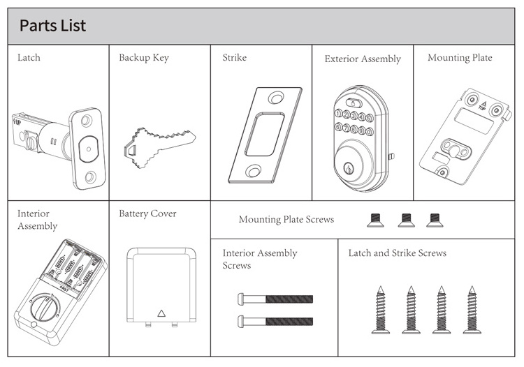 High Security Deadbolt Door Lock Smart Keyless Entry Door Lock with Keypads Digital Lock fingerprint unlock