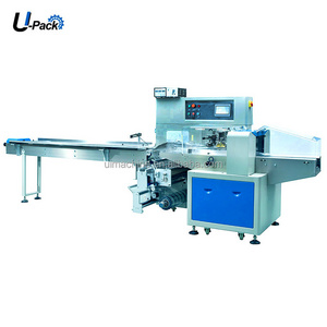 Automatic down-film plastic bag t-shirt flow packaging machine garments bagging machine folded clothes pack machine