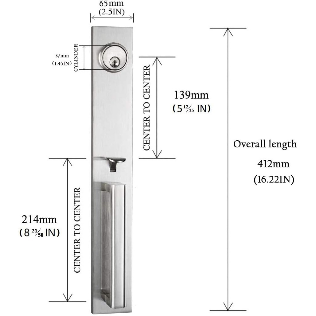 Security front Door Entry Handle and Deadbolt Lock Set Square and Grip Combo Home Door Handle Lock