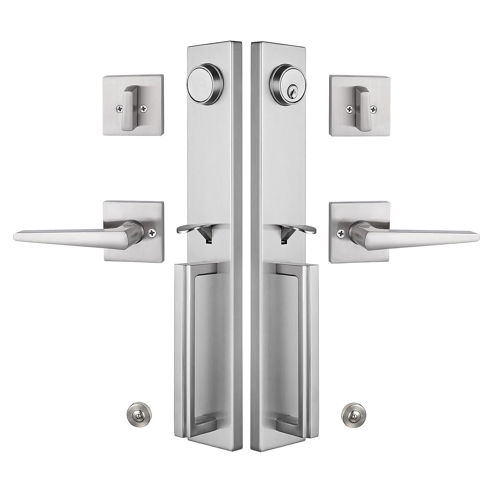 Security front Door Entry Handle and Deadbolt Lock Set Square and Grip Combo Home Door Handle Lock