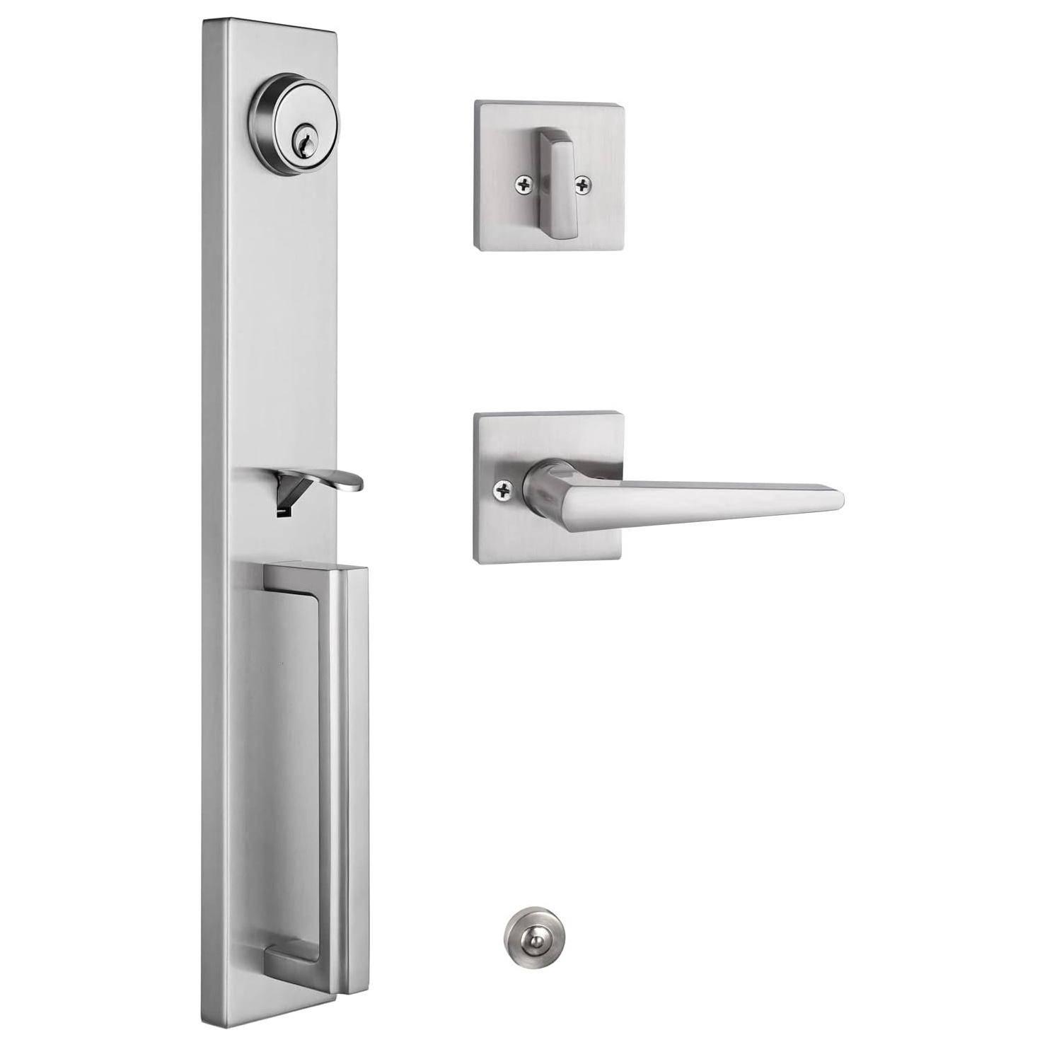 Security front Door Entry Handle and Deadbolt Lock Set Square and Grip Combo Home Door Handle Lock