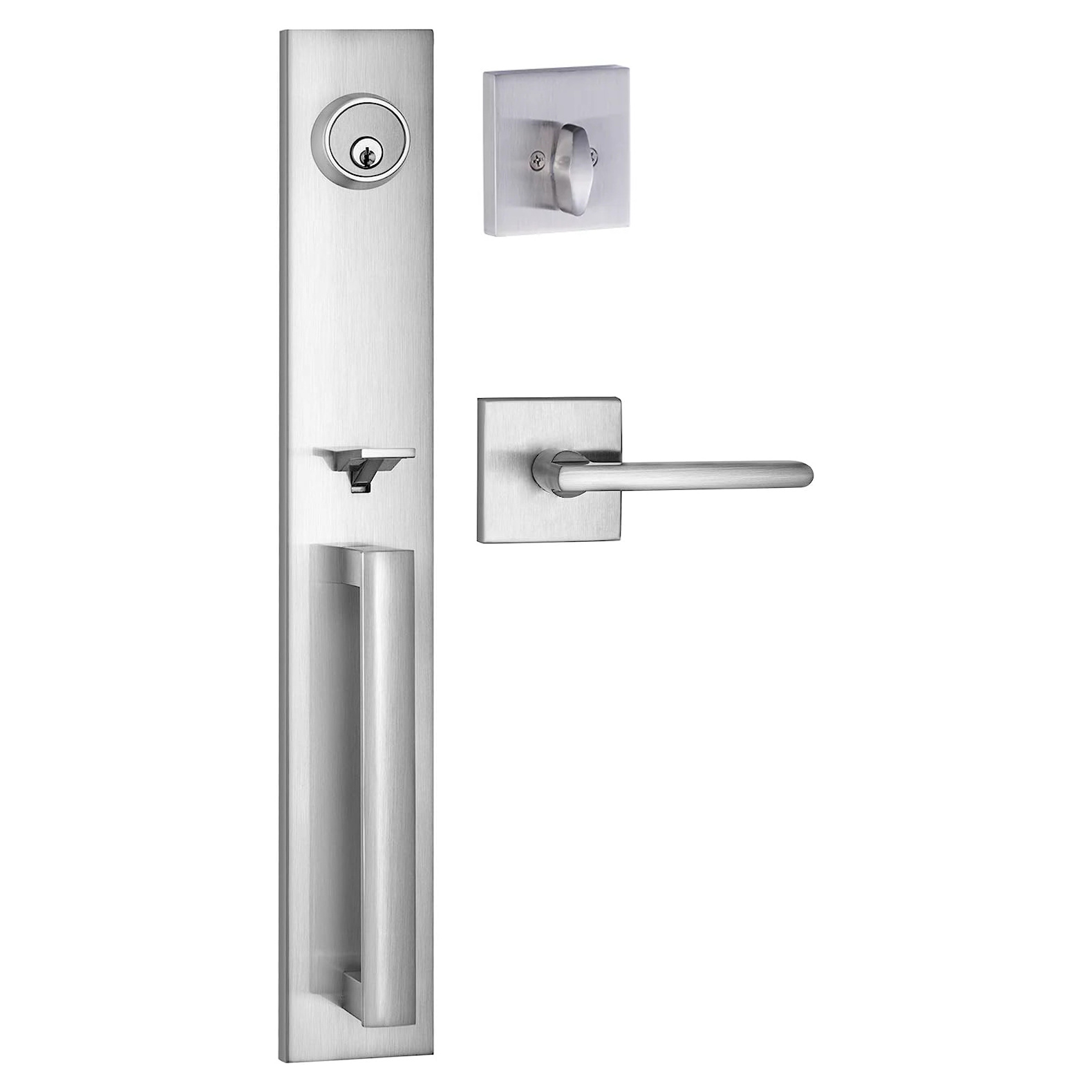 Security front Door Entry Handle and Deadbolt Lock Set Square and Grip Combo Home Door Handle Lock