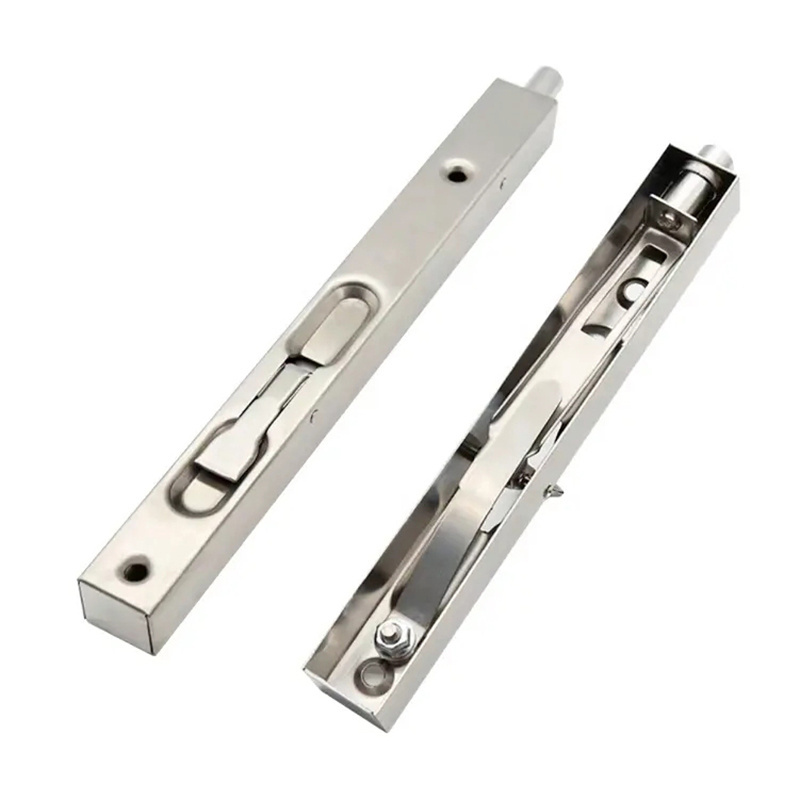 Stainless Steel Flush Bolt Concealed Slide Lock Latch for Wood Doors Double Doors Brass Tone Flush door bolt