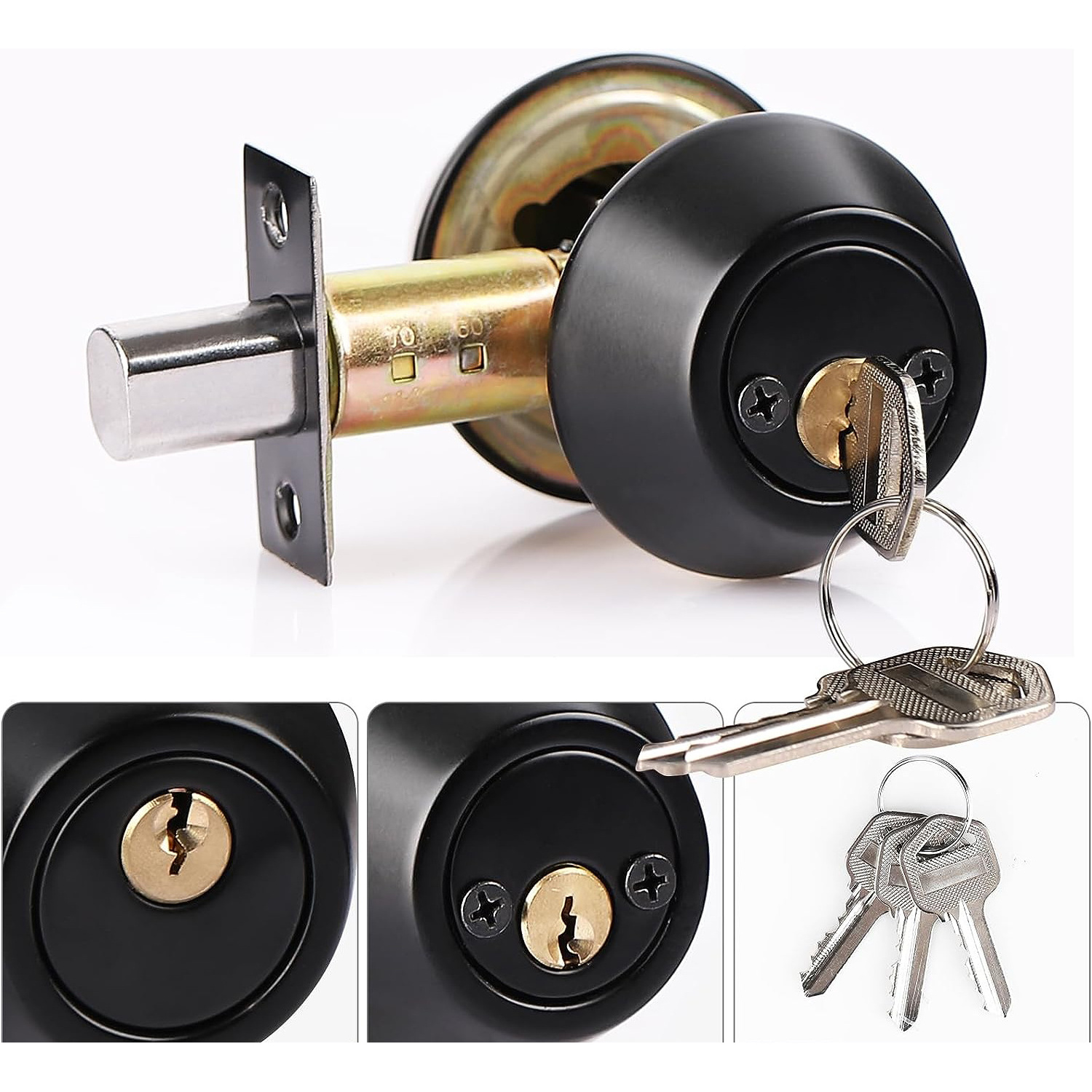 Double-opening deadbolt lock stainless steel entry deadbolt Double Brass cylinder key control deadbolt door lock