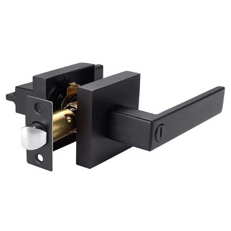 High Quality Tubular Lever lock Zinc alloy Door Lock Set For Securing Garage Storeroom black finish lever handle