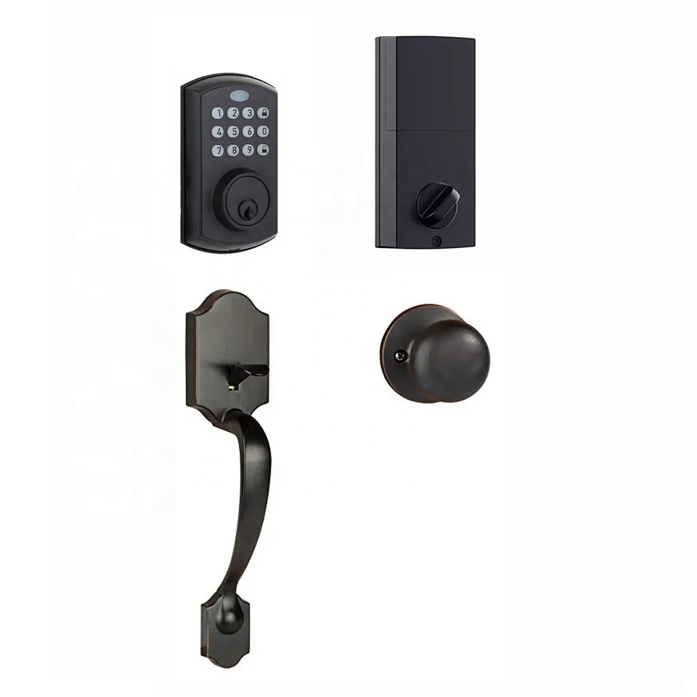 Digital Password Code Deadbolts With Door Lock Handles Keyless Combination Smart Lock Set