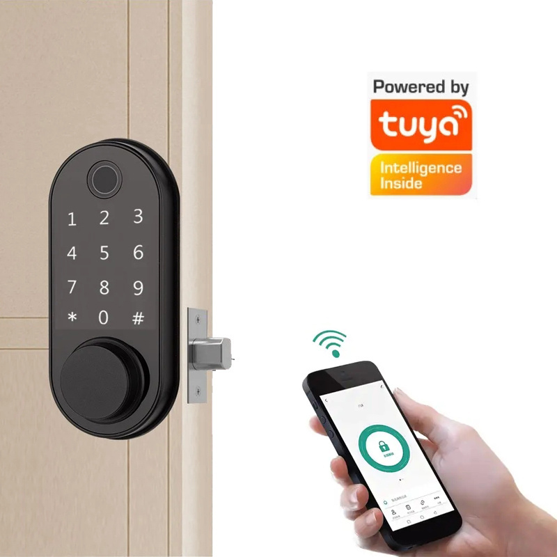 Tuya APP Wifi Inteligente Smart code deadbolt lock and grip door handle lock for the Entrance gate door