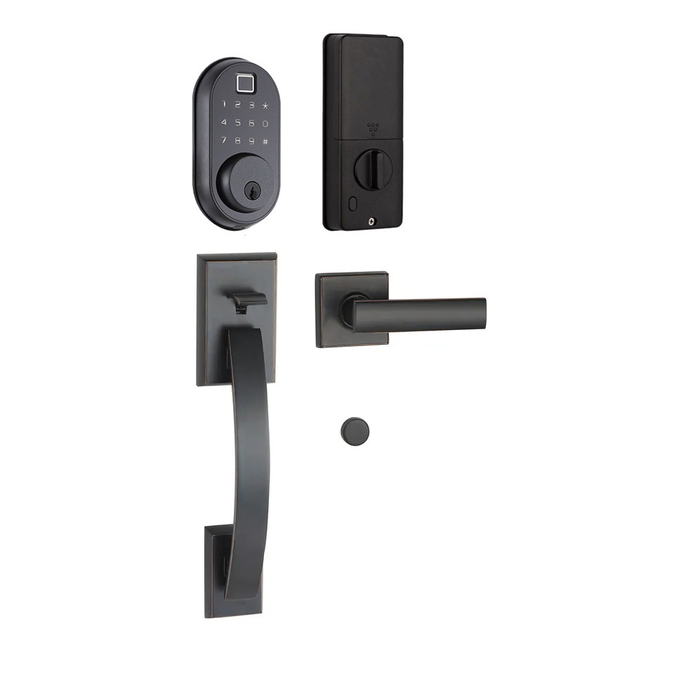 Tuya APP Wifi Inteligente Smart code deadbolt lock and grip door handle lock for the Entrance gate door