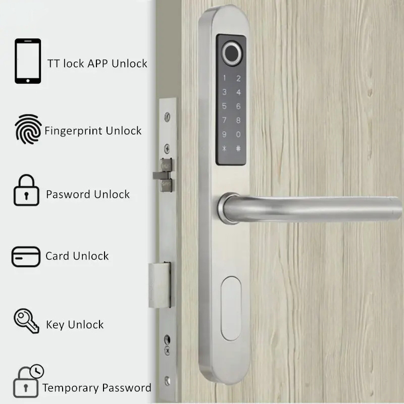 Smart door lock aluminium doors TT APP fingerprint ultra slim smart lock sliding electric door lock