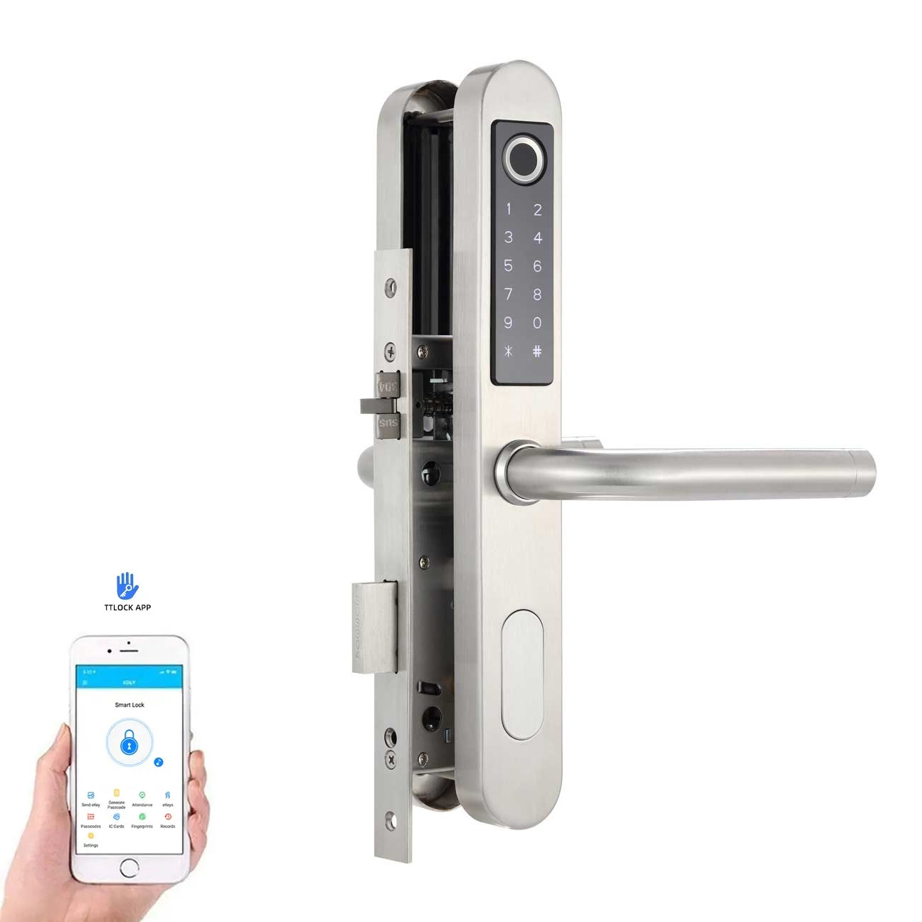 Smart door lock aluminium doors TT APP fingerprint ultra slim smart lock sliding electric door lock