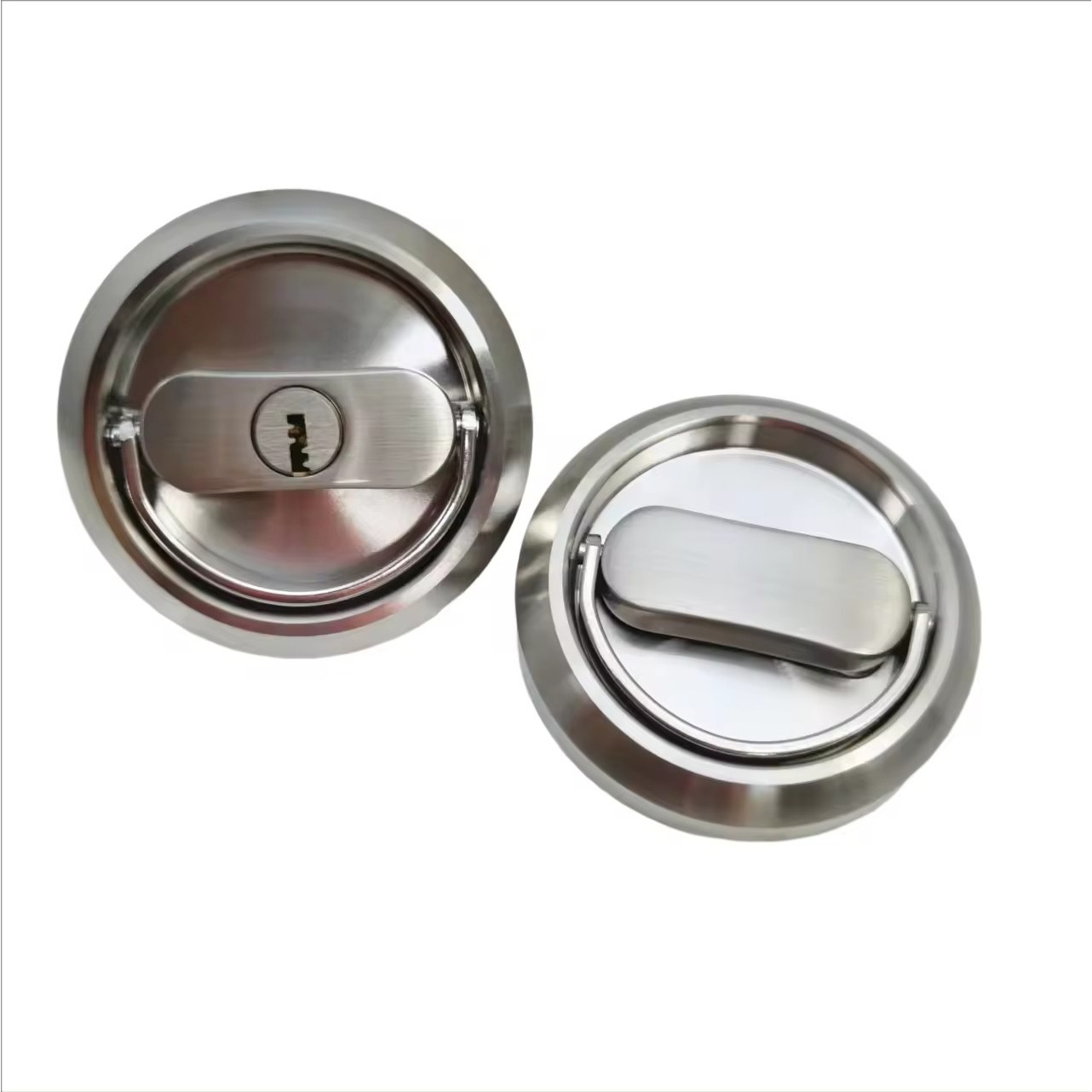 Pocket Door Lock Satin Nickel Contemporary Privacy Bathroom Round Pocket Door Hardware Sliding Door Lock