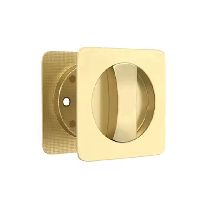 Heavy Duty Square Cavity Slider Lock Entry Privacy Passage Dummy Pocket Lock For Sliding Doors Satin Brass