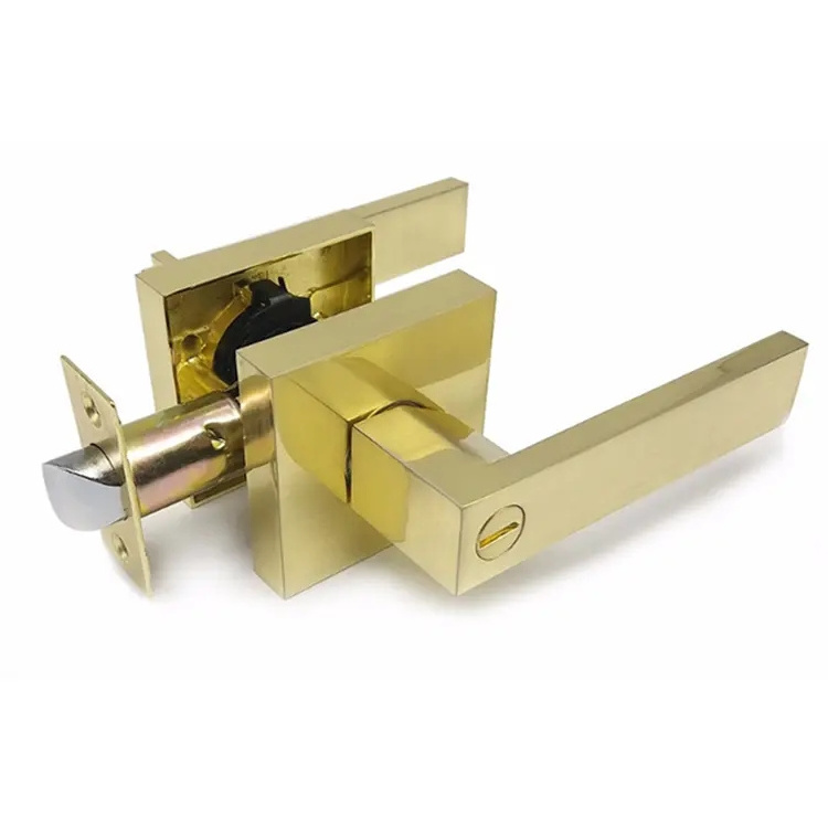 Keyed Entry Door Lever Keyed Alike Door Handle with Lock for Interior Exterior Use Reversible Lockset for Front Door