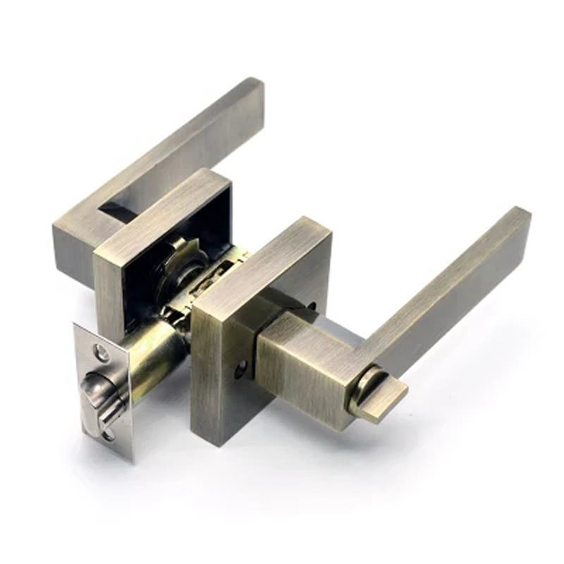 Keyed Entry Door Lever Keyed Alike Door Handle with Lock for Interior Exterior Use Reversible Lockset for Front Door