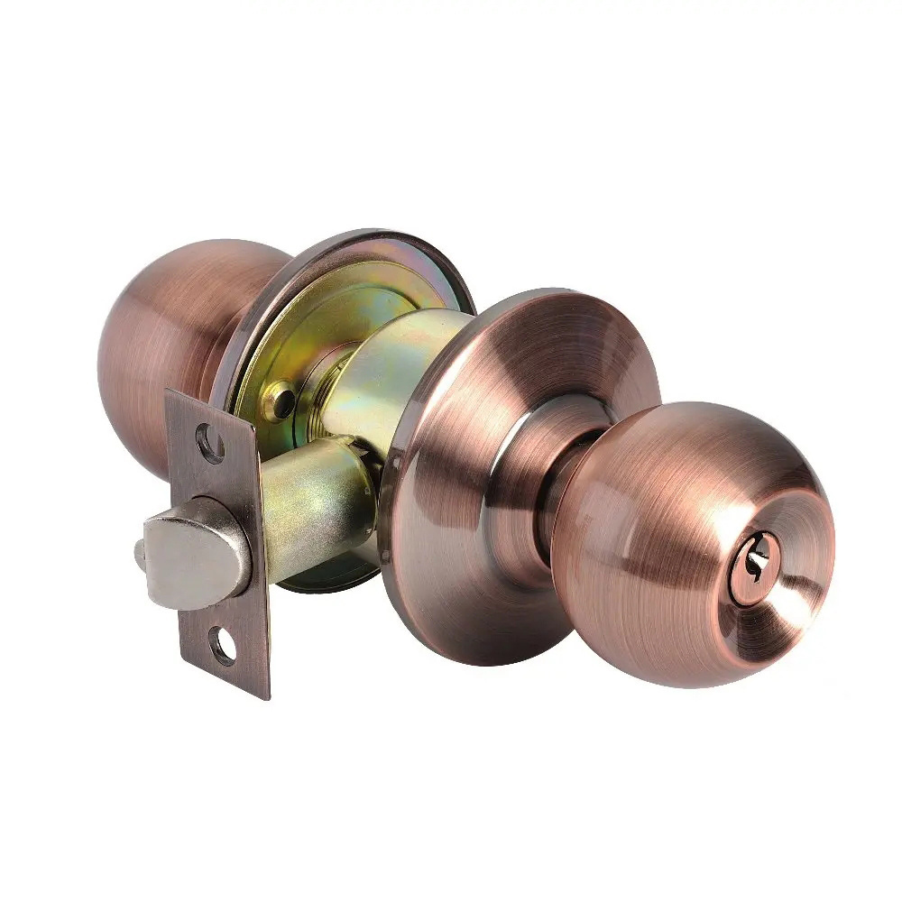 Grade 3 Cerraduara OEM 587 Knob Lock Entrance Bathroom Tubular Cylindrical Door Knob Lock 60/70mm latch