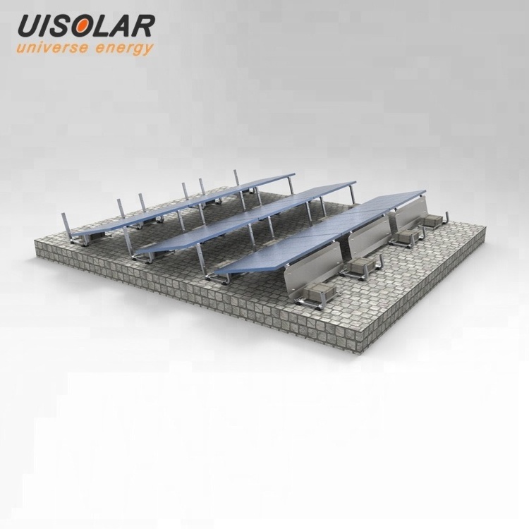 High Utility Rooftop Solar Mounting Solution PV Ballasted Aluminum Steel Solar Panel Stand