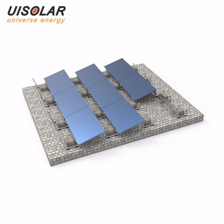 Solar Energy Ground Mounting Structure Aluminum rail system one ballast ballasted roof top concrete roof