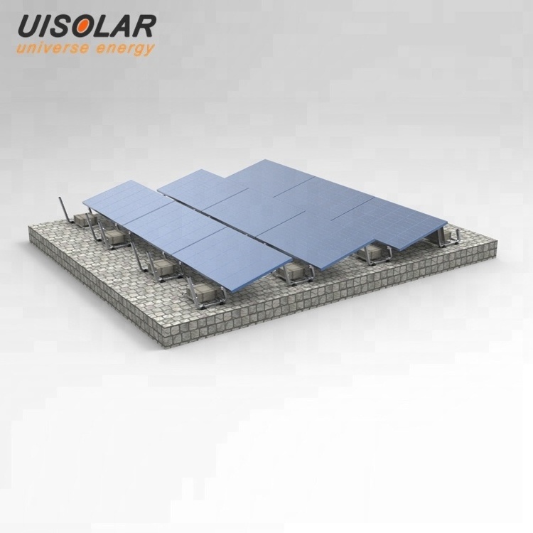 High Utility Rooftop Solar Mounting Solution PV Ballasted Aluminum Steel Solar Panel Stand