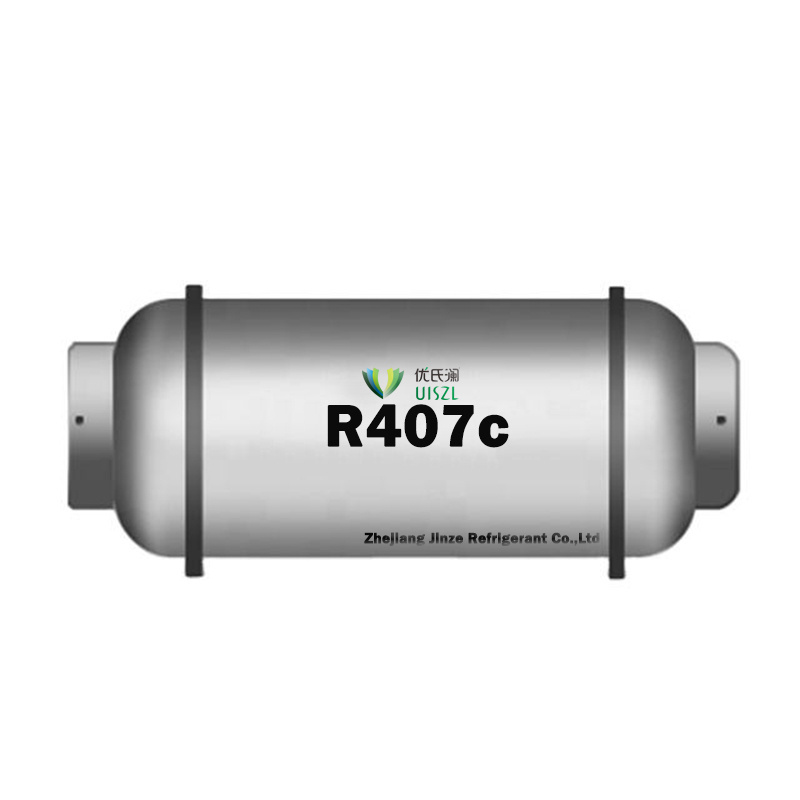 UISZL Refrigerant gas 407c price  manufactures in 11.3kg disposable cylinder for air conditioning 407 refrigerant