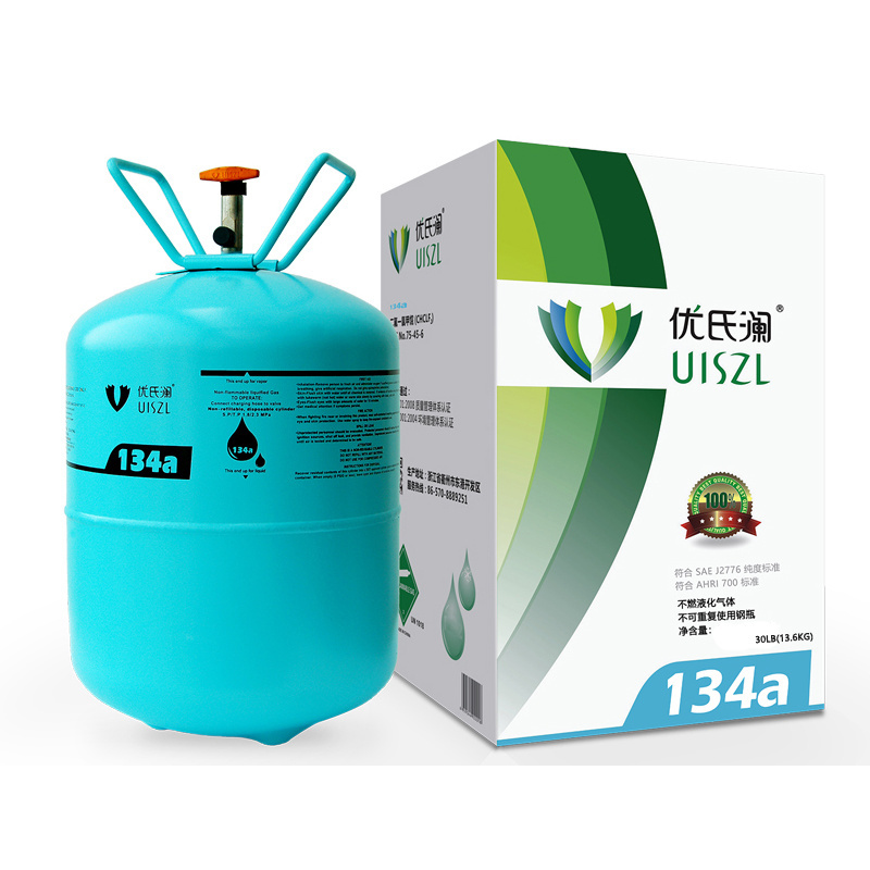 UISZL brand  820g 1000g 3P CANS HFC Refrigerant Gas R134a Factory sales air conditioner purity 99.99%