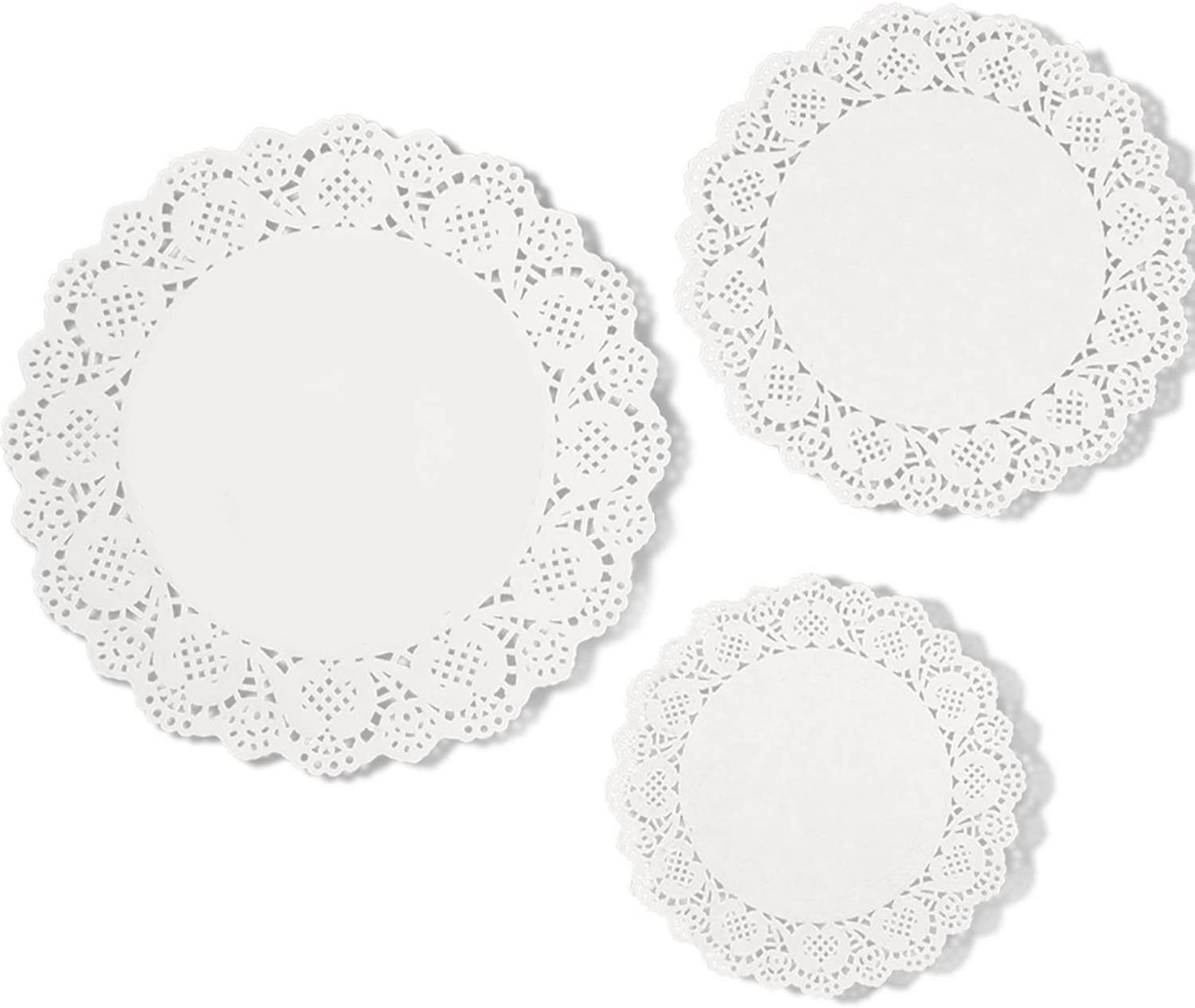 White Lace Thin Paper Doilies Cake Decorating Pads Round Paper Table Mats Doily Food Grade Paper Doilies